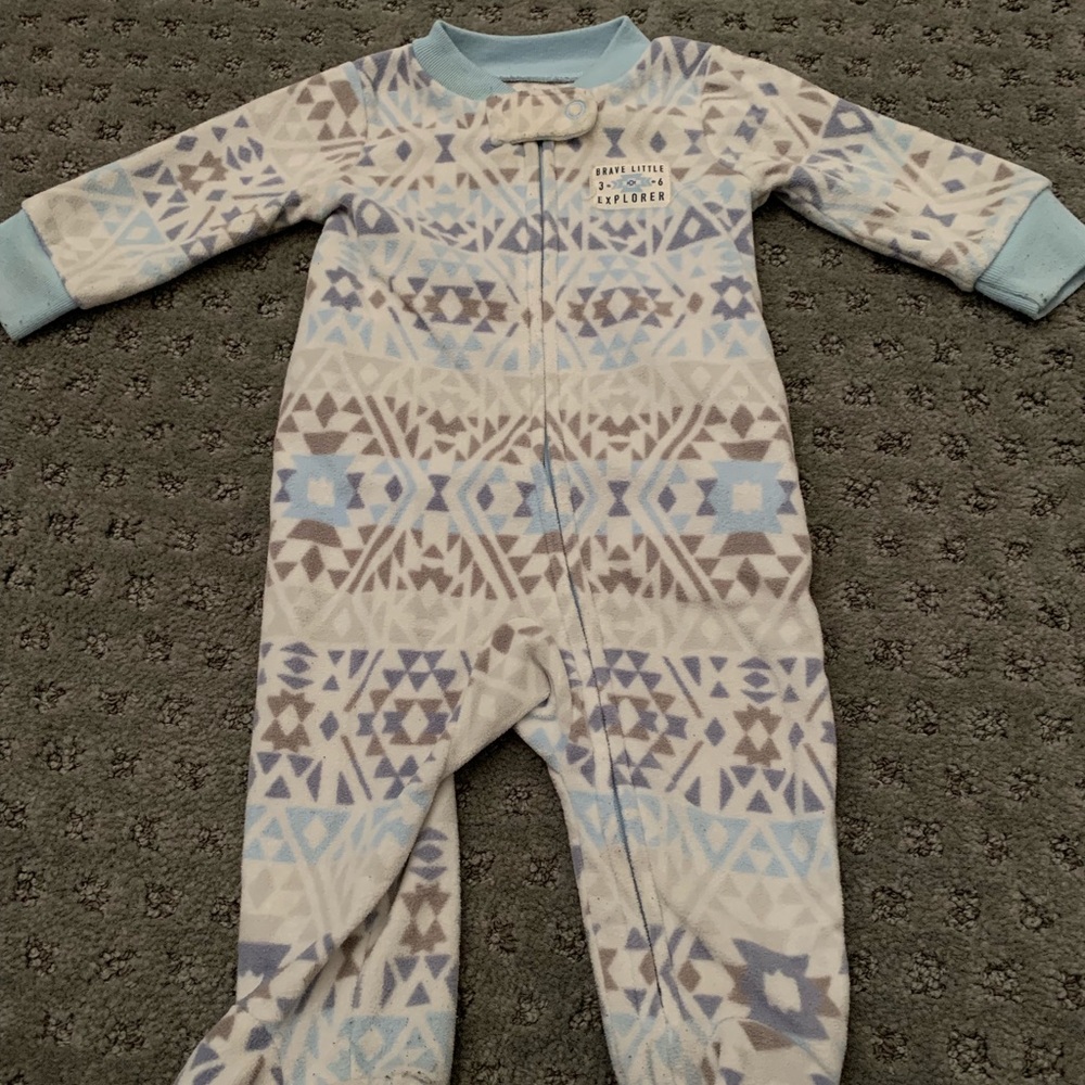 Set of 2, Carter’s fleece zip up footie pjs